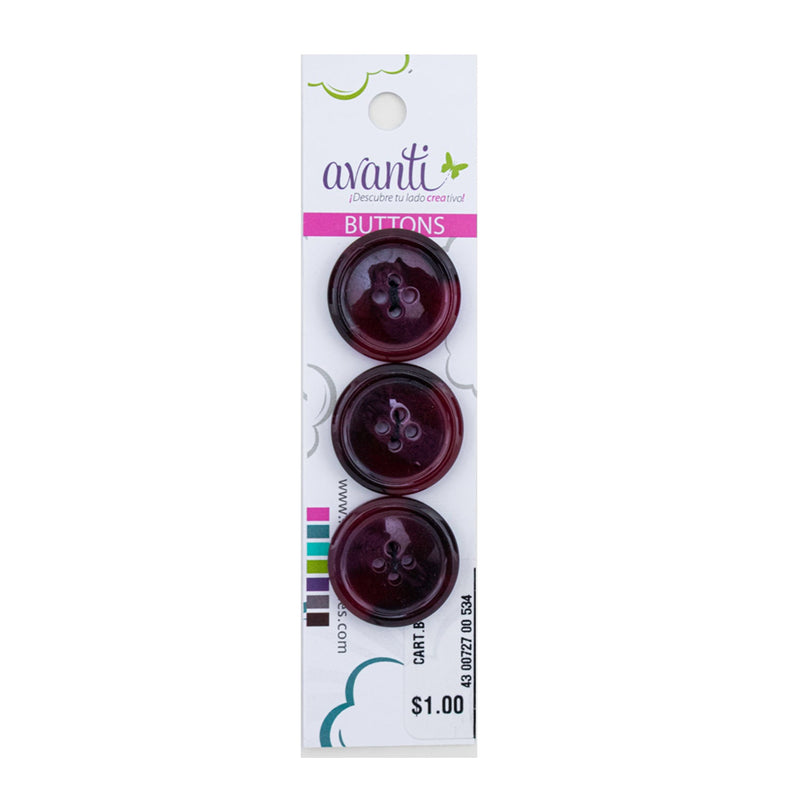 Plastic Circular Buttons, Sew-through, 23mm 4 Holes, Color Variety, 12-Pack