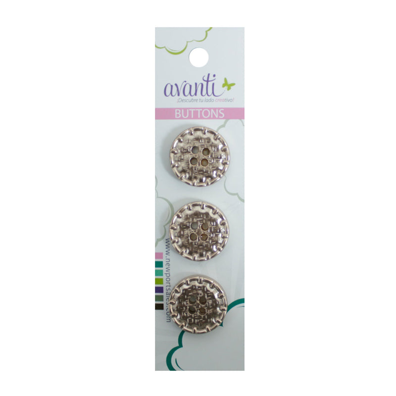 Plastic Round Fashion Buttons, Sew-through, 32mm, 4 holes, Gold