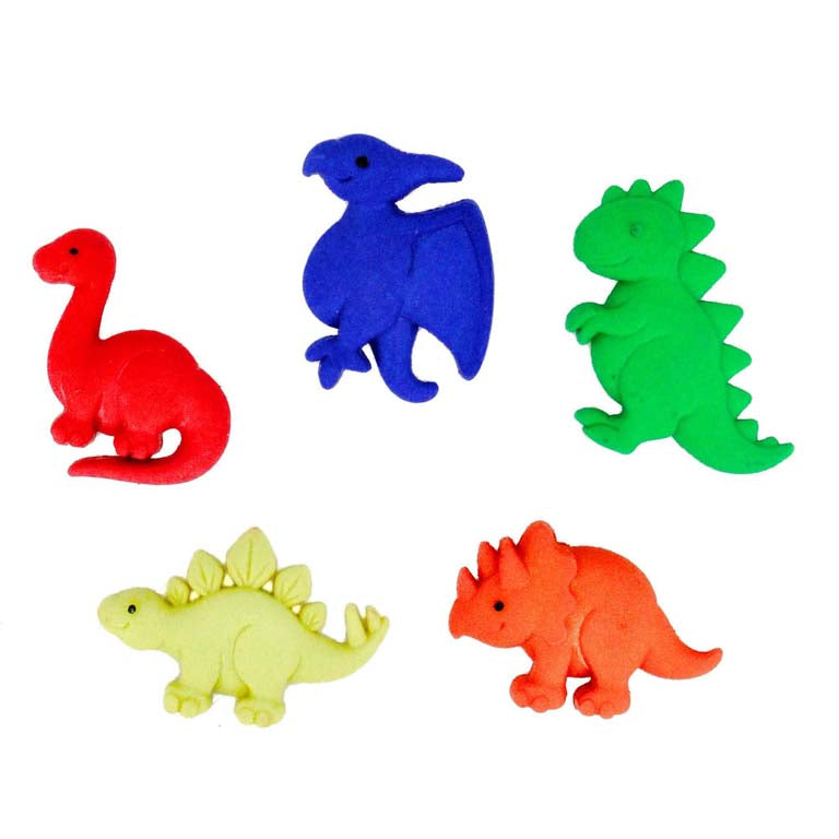Prehistoric Dinosaur Pets Shank Buttons, 32mm, 5 Pieces, 3-Pack