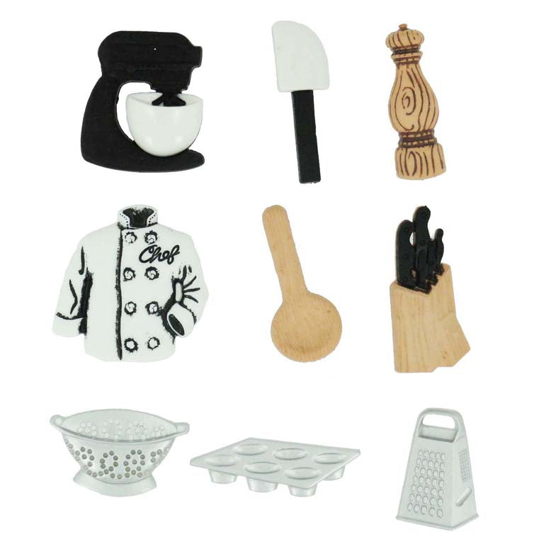 The Master Chef Shank Buttons, 26mm, 9 Pieces