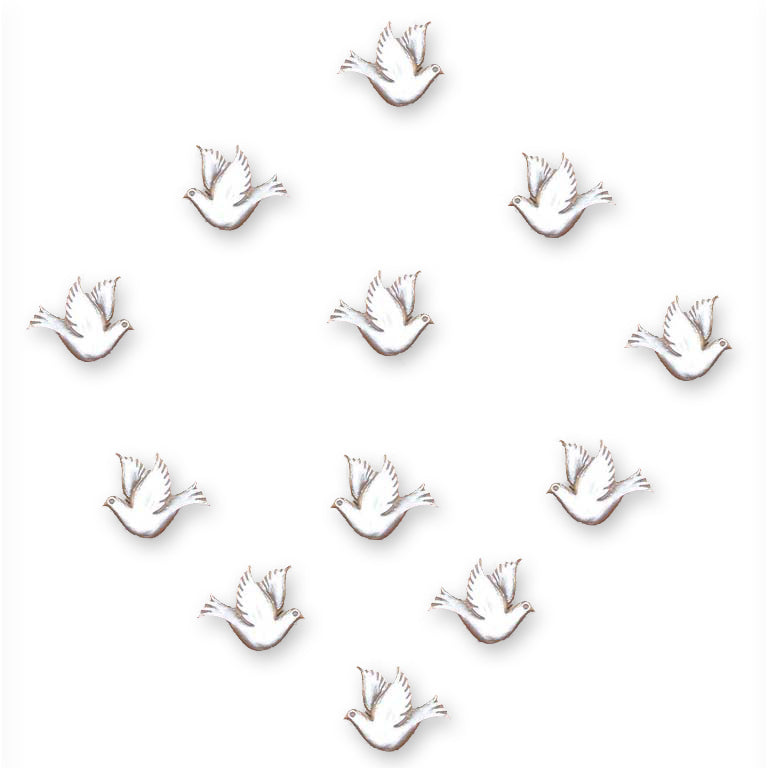 Doves Shank Buttons, 18mm, 24 pcs, 3-Pack