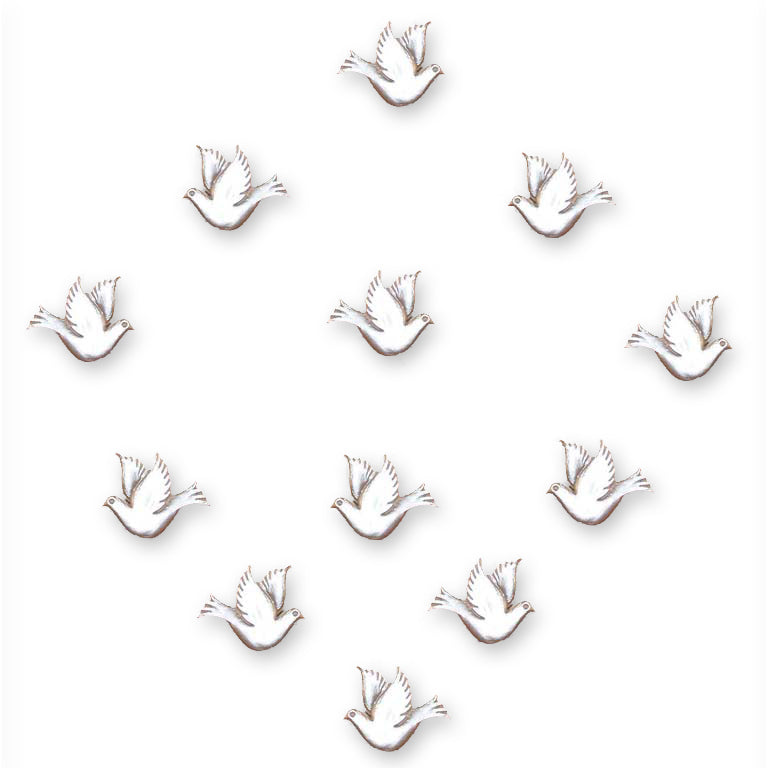 Doves Shank Buttons, 18mm, 24 pcs