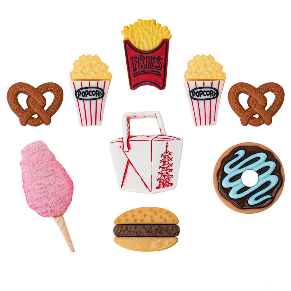 Snacks and Candy Buttons with Shank Attachment, 29mm - 42mm, Variety Pack