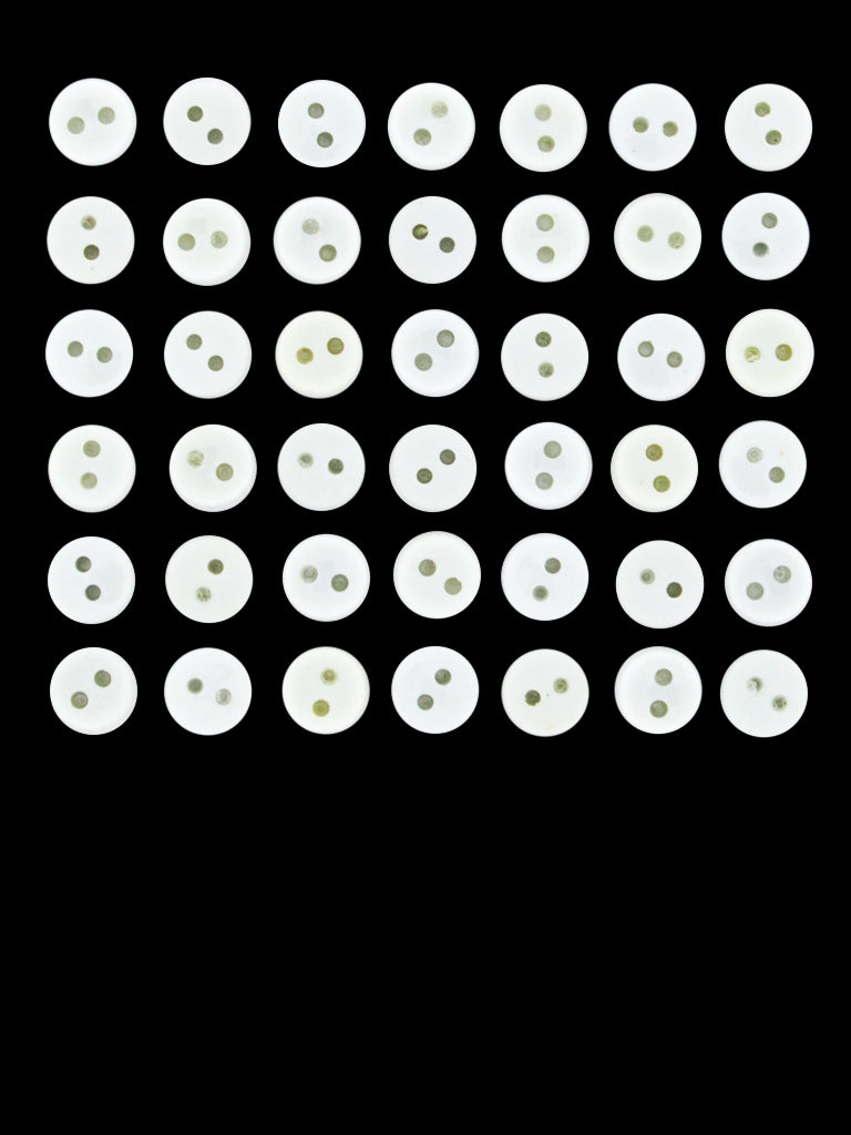 Plastic Round White Buttons, 6mm, Sew-through, 2 holes, 40 Pieces