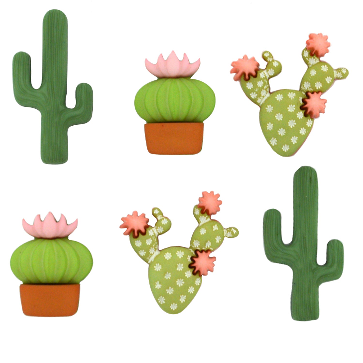 Cactus Buttons with Shank Attachment, 3-Pack – Fararti