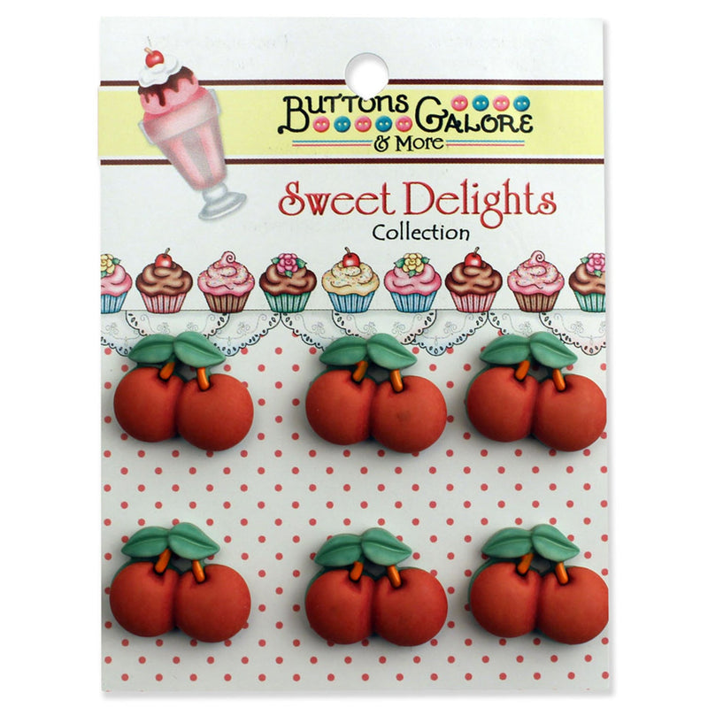 Sweet Delights Cherry Buttons, 30 ligne - 20mm