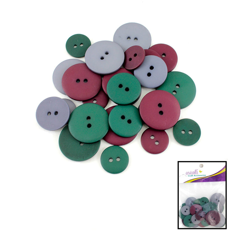 Round Assorted Buttons, 9 Pieces per Color