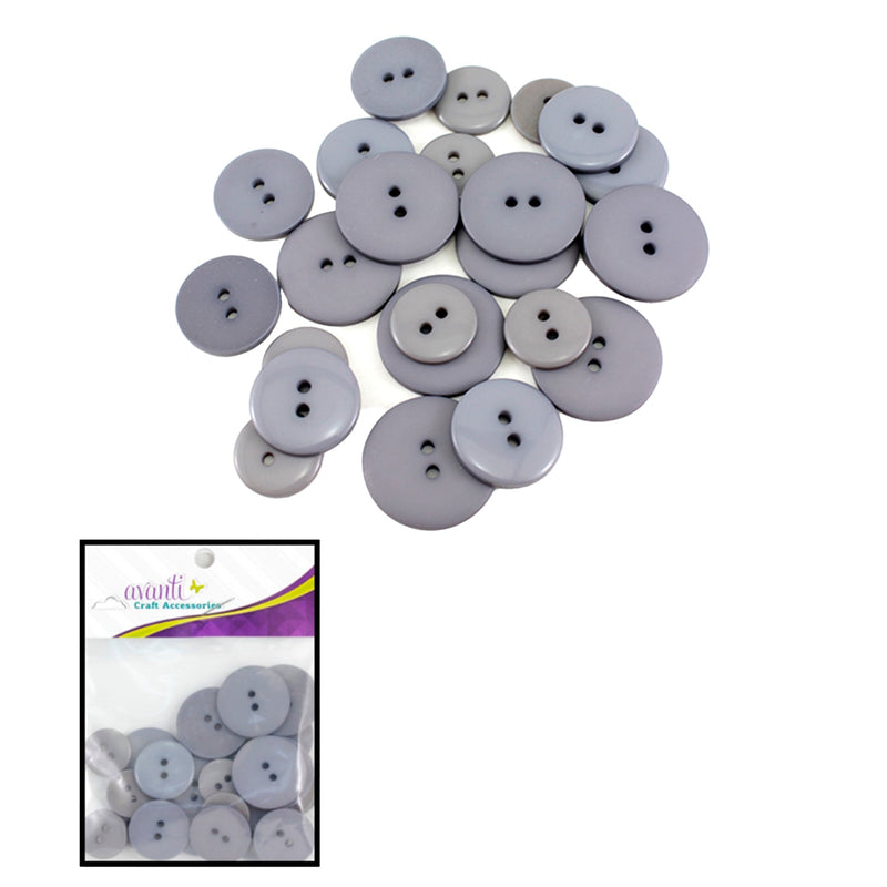 Assorted Size Round Buttons, Color Variety, 6-Pack