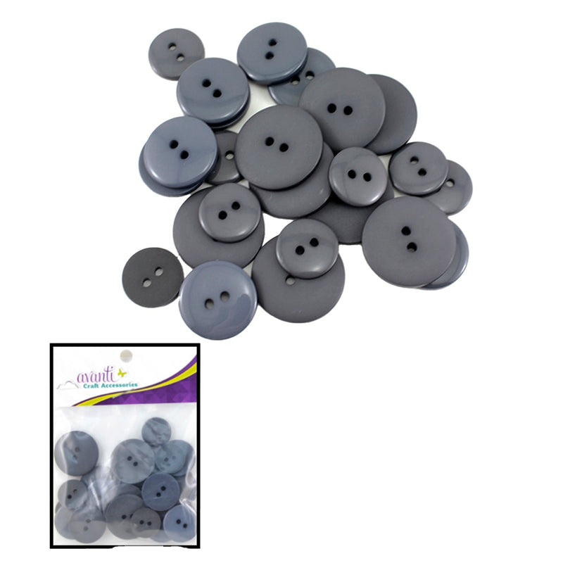 Assorted Size Round Buttons, Color Variety, 6-Pack