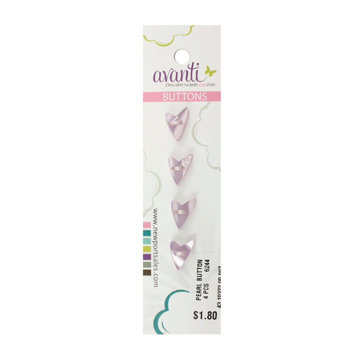 Heart Shaped Decorative Buttons, 18 ligne - 12mm, 2 holes