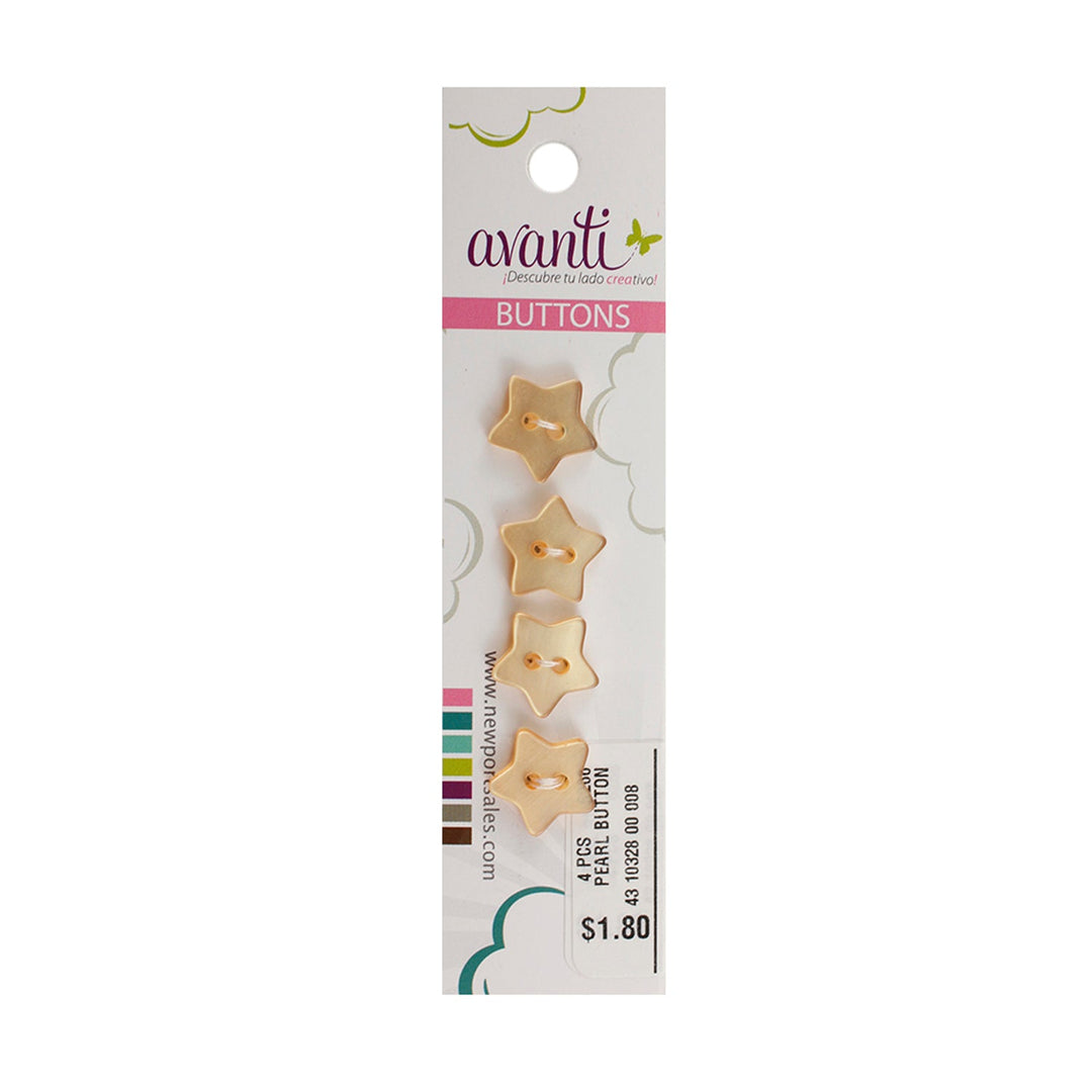 Star Shaped Buttons, Color Variety, 20mm, 6-Pack