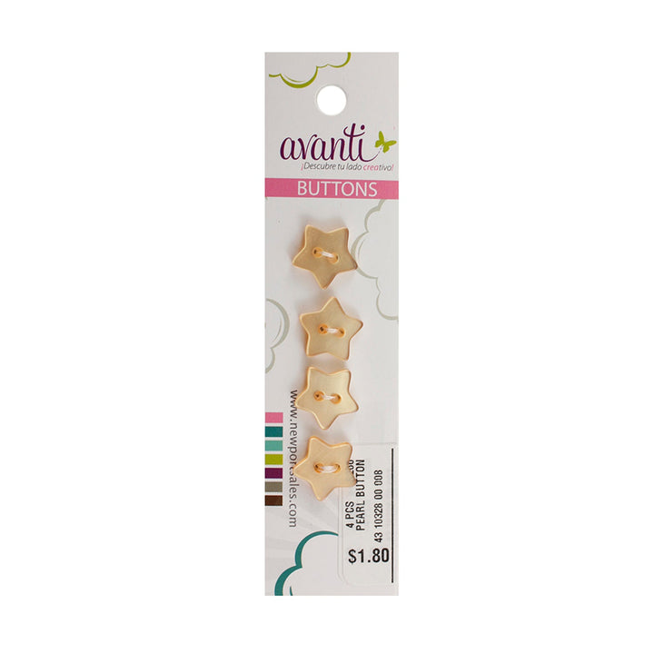 Star Shaped Buttons, Color Variety, 20mm, 6-Pack