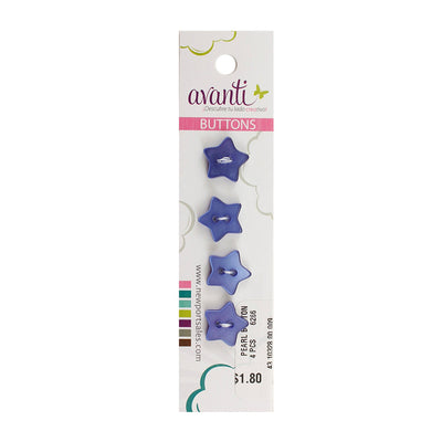 Star Shaped Buttons, Color Variety, 20mm, 6-Pack