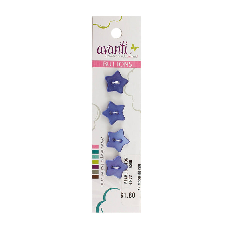 Star Shaped Buttons, Color Variety, 20mm