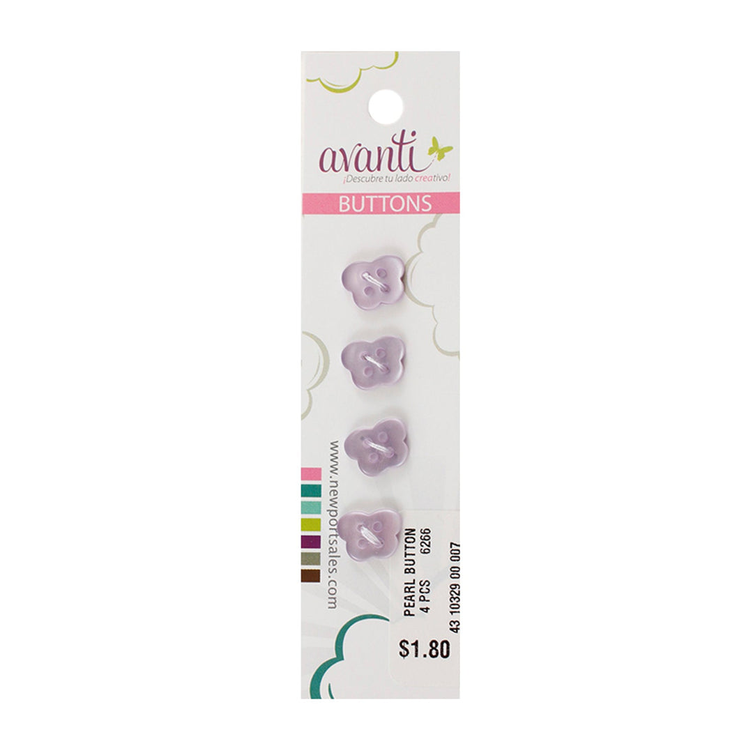Butterfly Shaped Buttons, Color Variety, 4 holes, 18 mm, 6-Pack