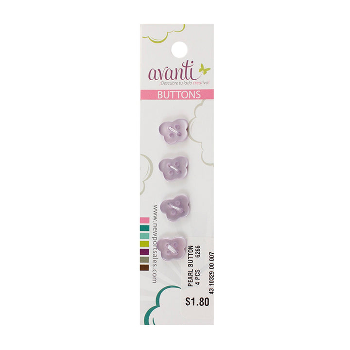 Butterfly Shaped Buttons, Color Variety, 4 holes, 18 mm, 6-Pack