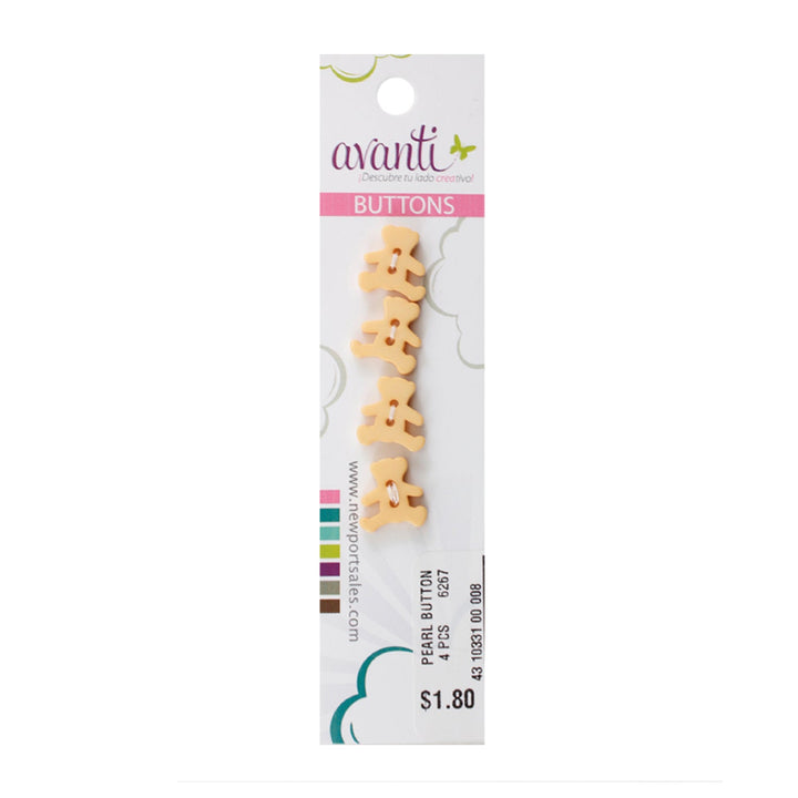 Teddy Bear Buttons, 24mm, 2 Holes, Color Variety