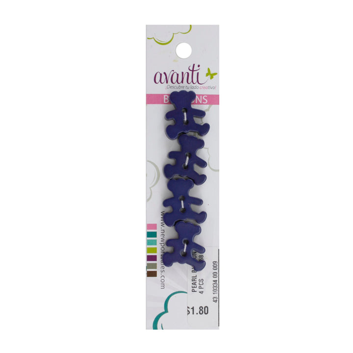 Teddy Bear Button, 28mm, 2 Holes, Color Variety