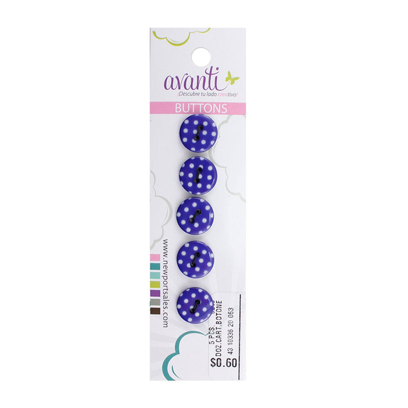Fancy Round Buttons, Sew-through, 20mm, 2 Holes, Variety of Colors, 12-Pack