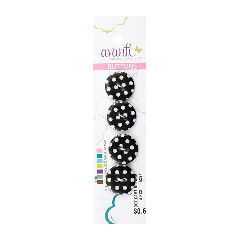 Fancy Round Buttons, Sew-through, 28mm, 2 Holes, 12-Pack