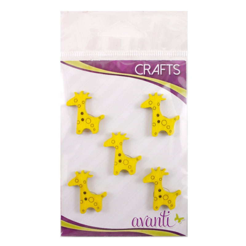 Giraffe Shaped Buttons, Sew-through, 25mm, 2 Holes, Variety of Colors
