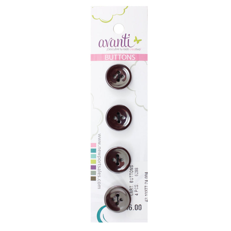 Ceramic Circular Buttons, Sew-through, 24mm, 4 Holes, Variety of Colors, 12-Pack