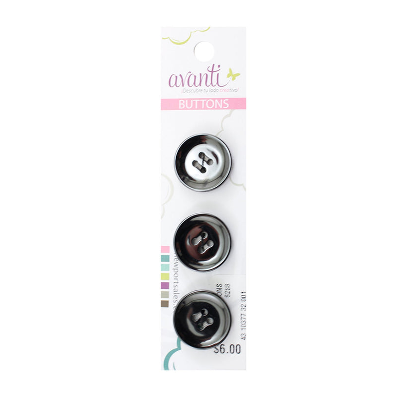 Round Ceramic Buttons, 4 holes, Sew-through, Color Variety, 32 mm, 6-Pack