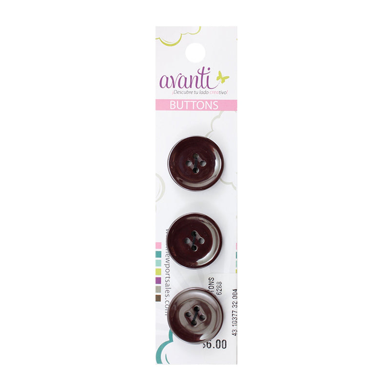 Round Ceramic Buttons, 4 holes, Sew-through, Color Variety, 32 mm