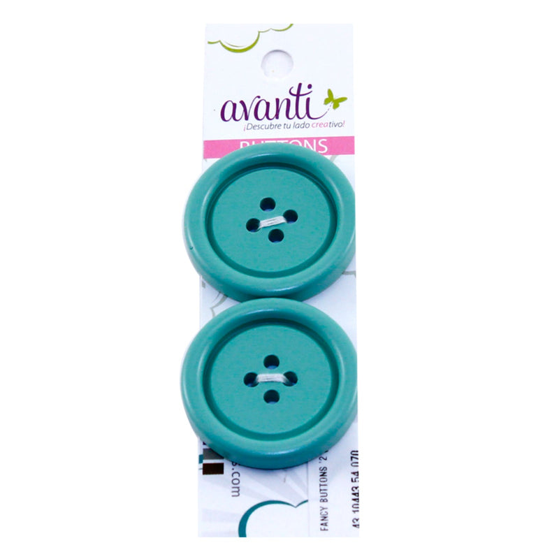 Fancy Circular Buttons, Sew-through, 54mm, 4 Holes, Turquoise Color, 12-Pack