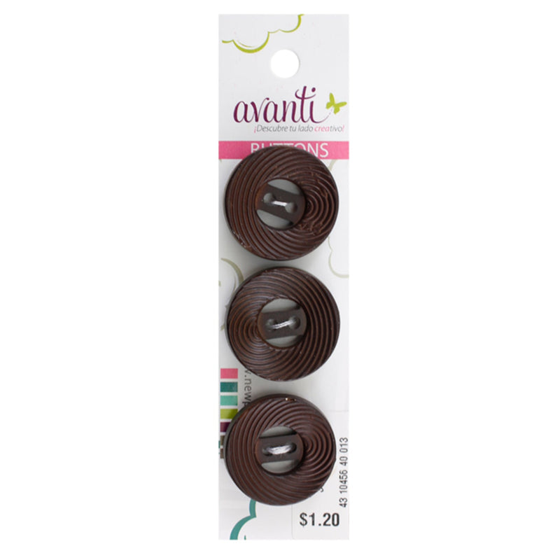 Fancy Circular Buttons, Sew-through, 40mm, 2 Holes, Black Color, 6-Pack