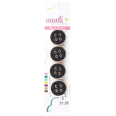 Circular Fancy Buttons, Sew-through, 28mm, 4 Holes, Variety of Colors, 6-Pack