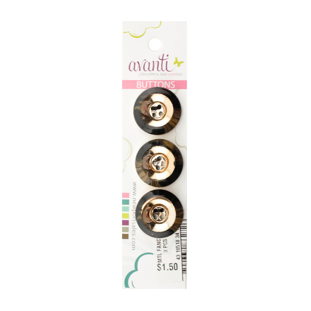 Sewing Buttons – 34L (22.0mm / 0.87 inches) with Shank Attachment – Perfect for Outerwear, Blazers & Tote Bags, 6-Pack