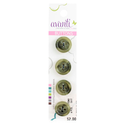 Fine Circular Buttons, Sew-through, 24mm, 4 Holes, Mixed Colors, 6-Pack