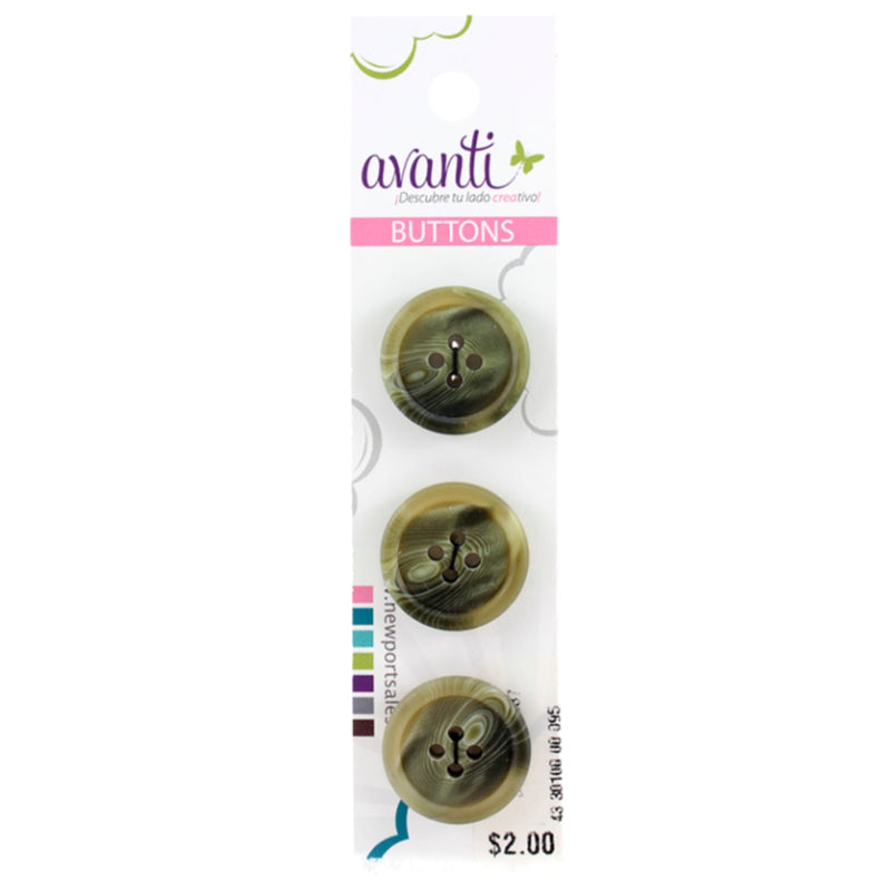 Fine Circular Buttons, Sew-through, 32mm, 4 Holes, Beige Color