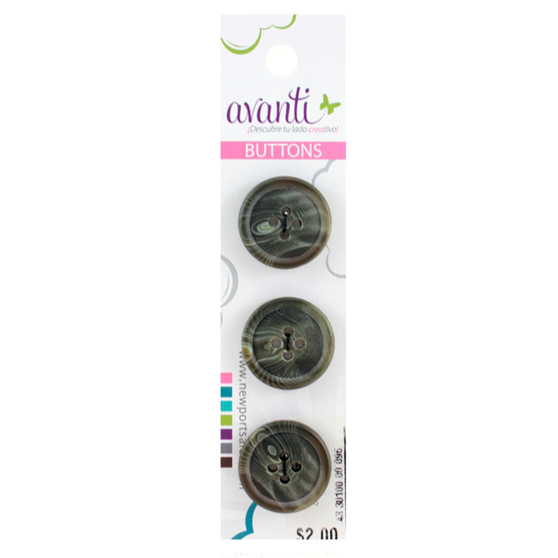 Fine Circular Buttons, Sew-through, 32mm, 4 Holes, Grey Mixed Color, 6-Pack