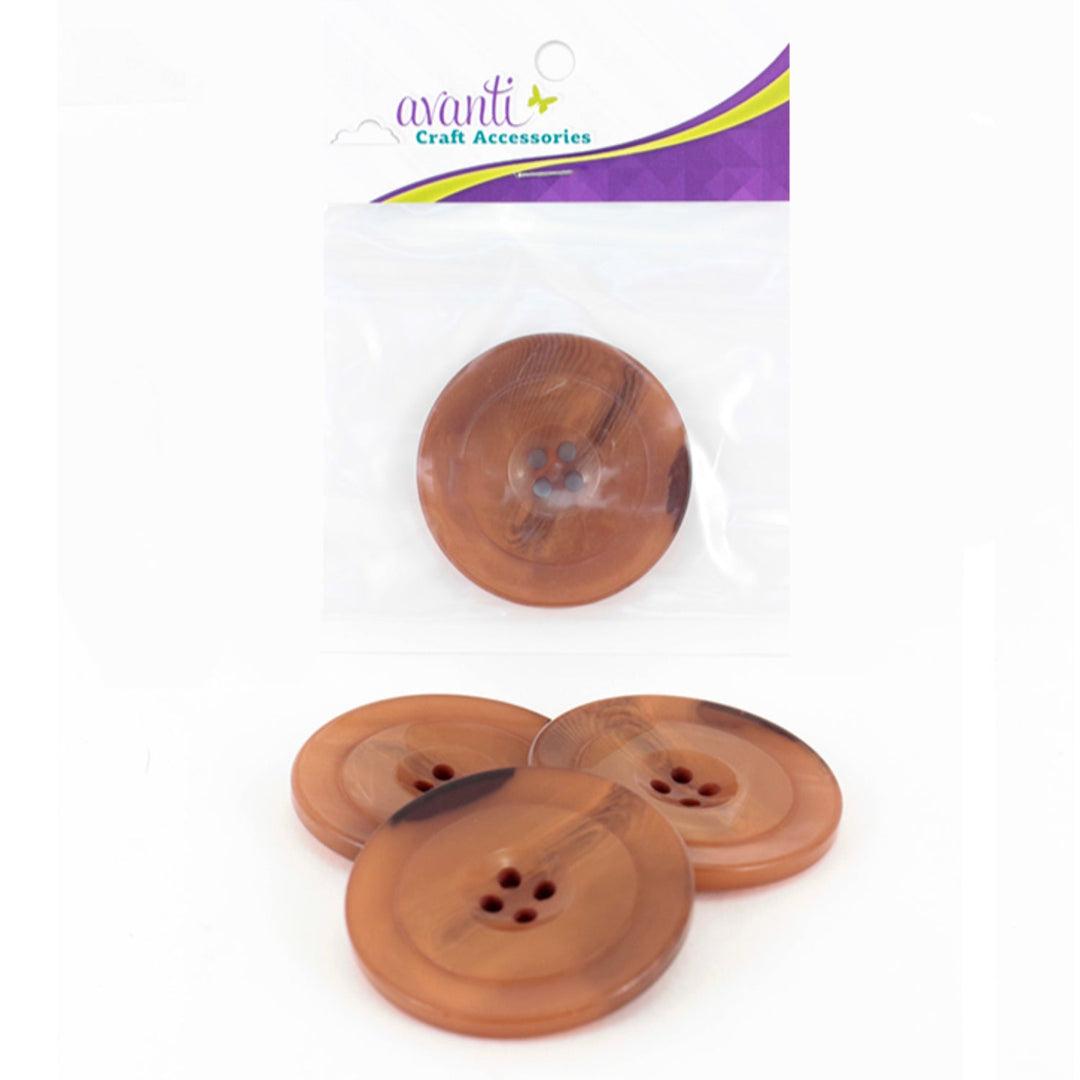 Sewing Buttons – 70L (42mm / 1.65 inches) with 4 Holes – Perfect for Heavy Outerwear, Tailored Suits & Home Decor, 6-Pack