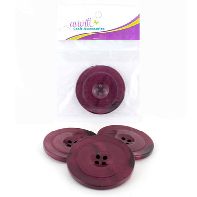 Fine Circular Buttons, Sew-through, 70mm, 4 Holes, Variety of Colors