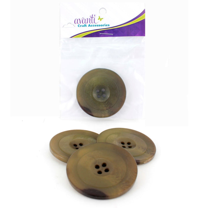 Sewing Buttons – 70L (42mm / 1.65 inches) with 4 Holes – Perfect for Heavy Outerwear, Tailored Suits & Home Decor, 6-Pack