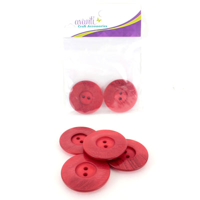 Fine Circular Buttons, Sew-through, 55mm, 2 Holes, Variety of Colors, 6-Pack