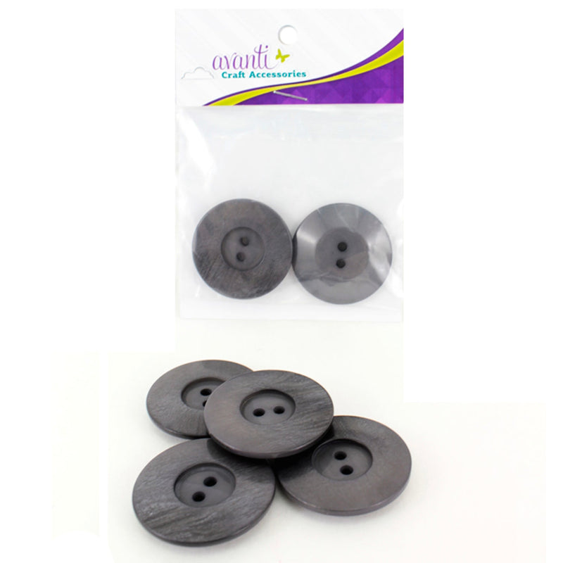 Fine Circular Buttons, Sew-through, 55mm, 2 Holes, Variety of Colors, 6-Pack