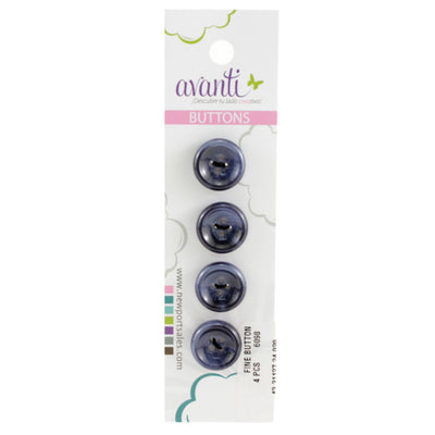 Fine Circular Buttons, Sew-through, 24mm, 4 Holes, Variety of Colors, 6-Pack