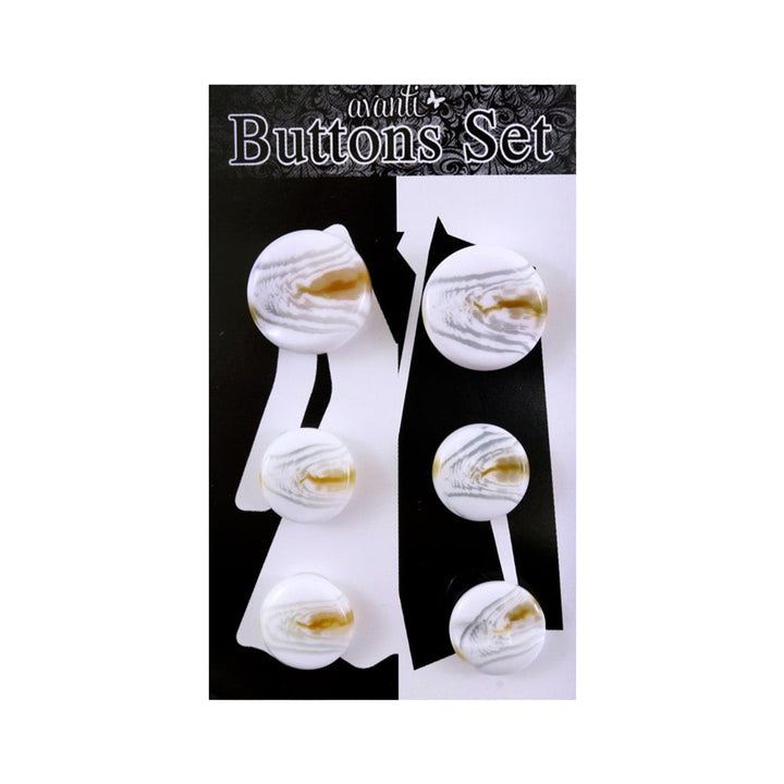 Plastic Circular Shank Buttons Set, 2pcs x 36mm and 4 pcs x 28mm, 6 Pieces, 12-Pack