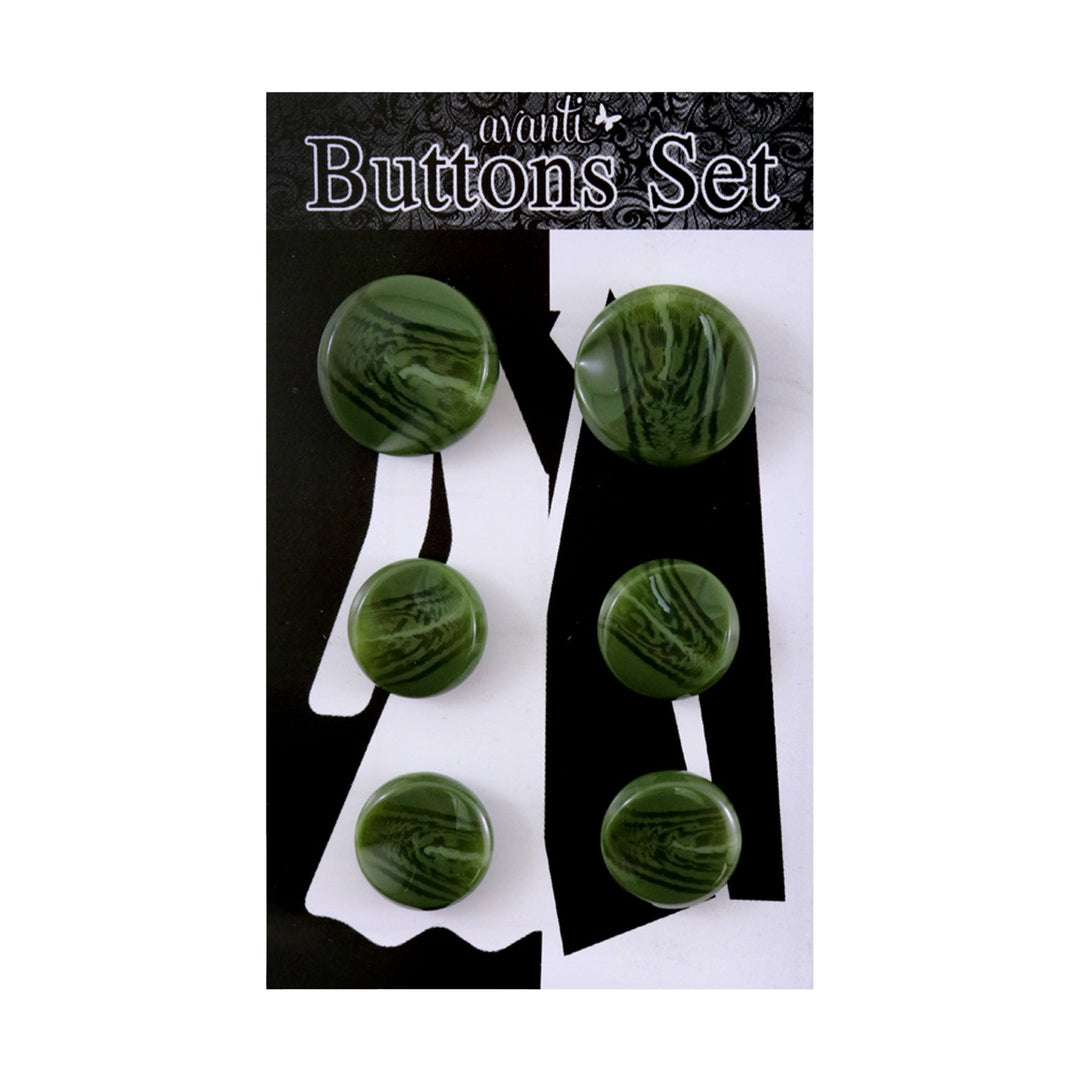 Plastic Circular Shank Buttons Set, 2pcs x 36mm and 4 pcs x 28mm, 6 Pieces, 12-Pack