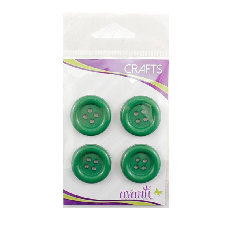 Plastic Circular Fancy Buttons, Variety of Colors, 4 Holes, 44mm, 12-Pack