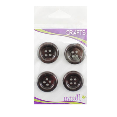 Plastic Circular Fancy Buttons, Variety of Colors, 4 Holes, 44mm, 12-Pack