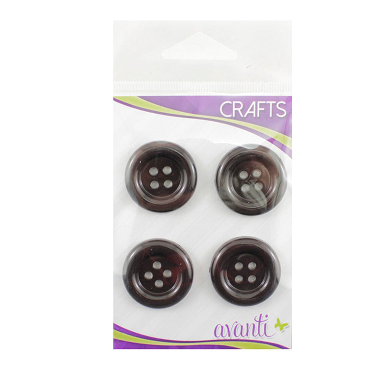Plastic Circular Fancy Buttons, Variety of Colors, 4 Holes, 44mm