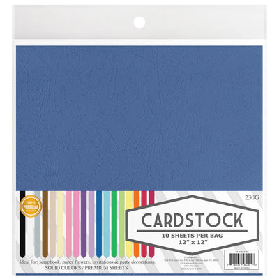 Cardstock Paper , 12 inches x 12 inches , 10 sheets ,100% Premium Quality , Solid Colors,   10-Pack