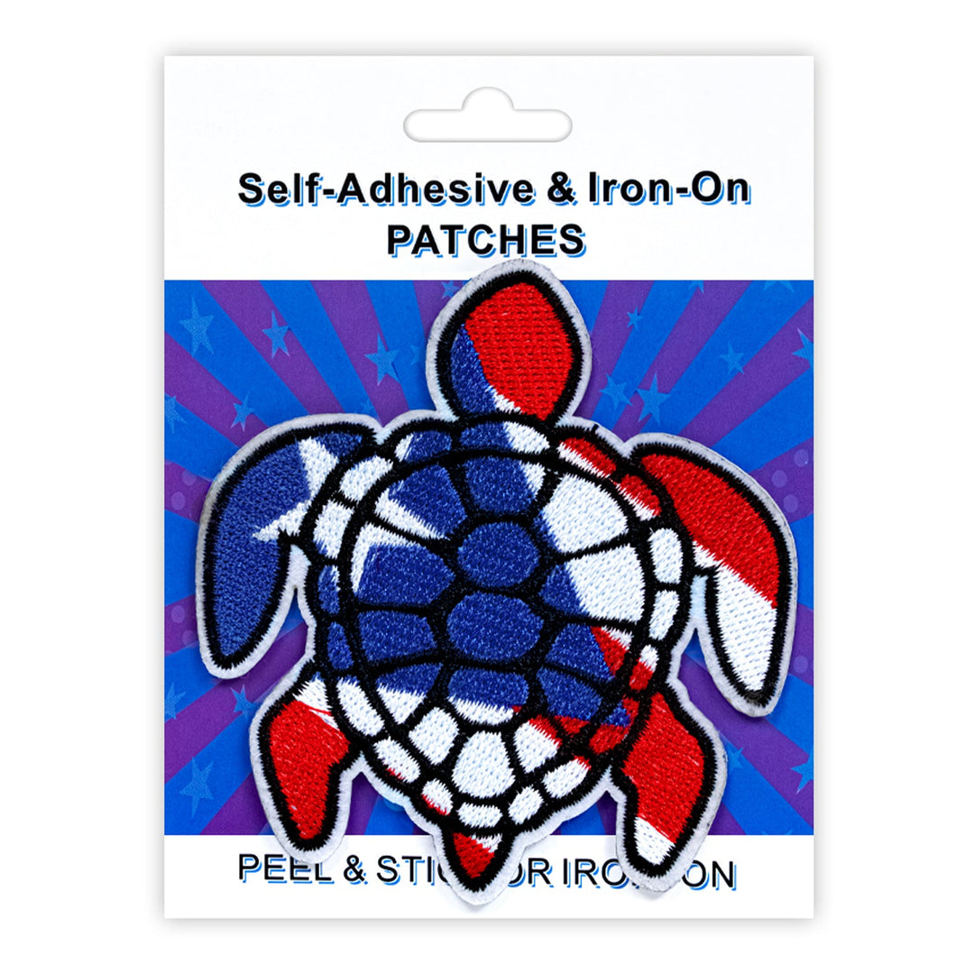 Turtle Style Peel & Stick, Embroidered Patch, Sew On Iron On Patch Applique