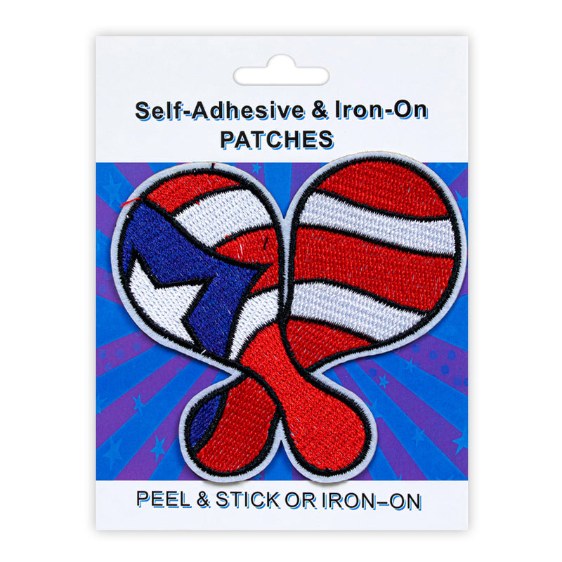 Maracas Style Peel & Stick, Embroidered Patch, Sew On Iron On Patch Applique, 12-Pack