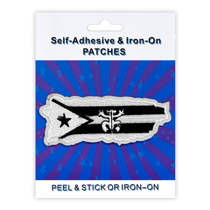 Puerto Rico Map Peel & Stick, Embroidered Patch, Sew On Iron On Patch Applique, 12-Pack